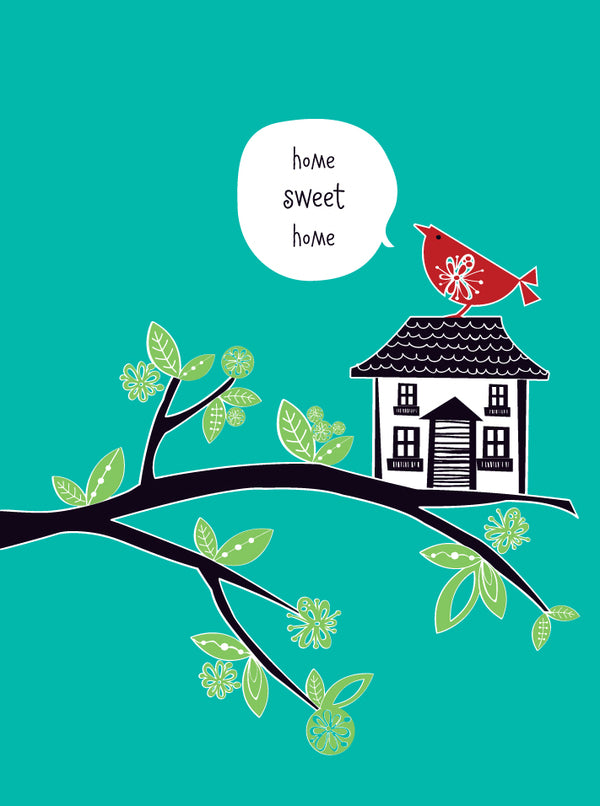sweet home birdhouse greeting card