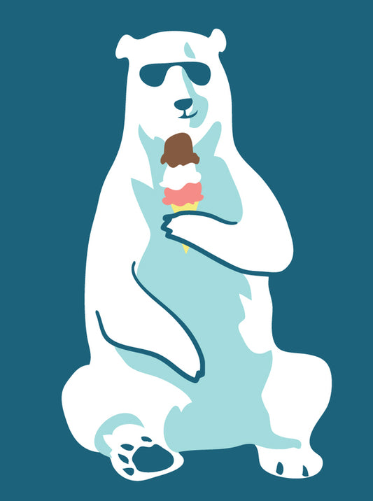 cool polar bear  birthday card