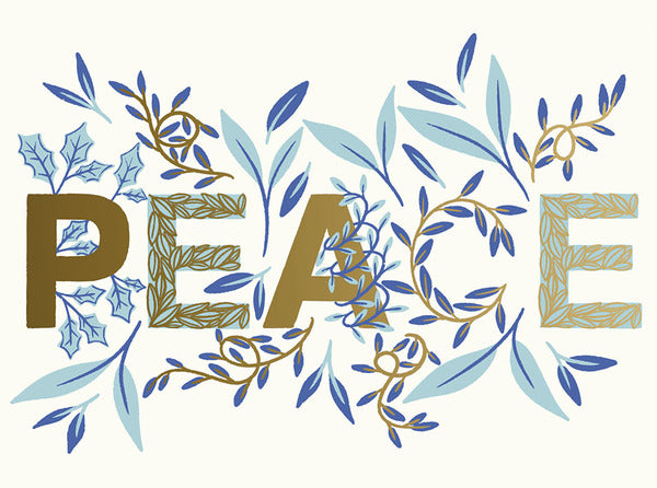 Peace with metallic details Boxed Christmas cards