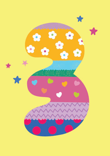 Three Birthday Greeting Card