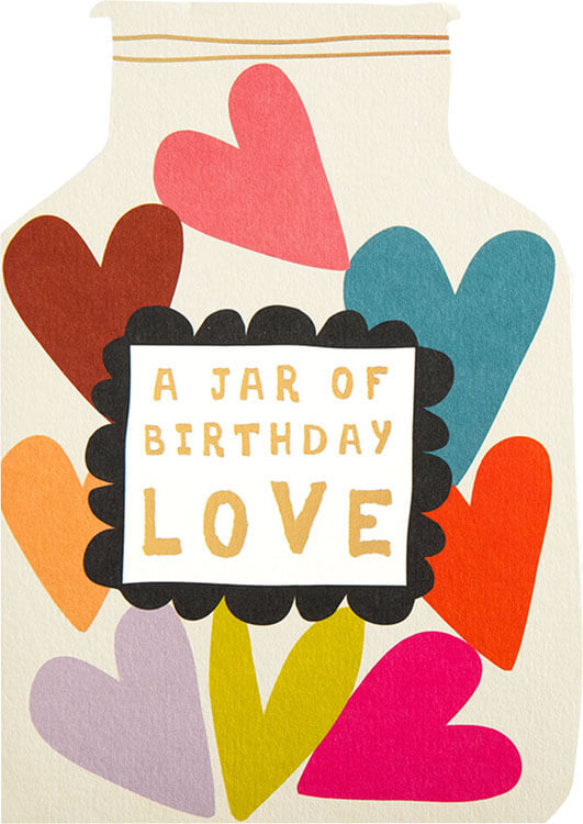 Diecut Love Jar Birthday Greeting Card