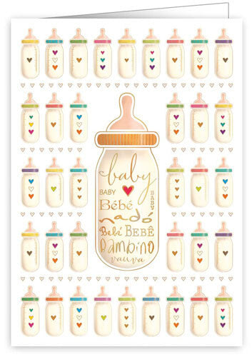 New Baby Bottle Baby Greeting Card