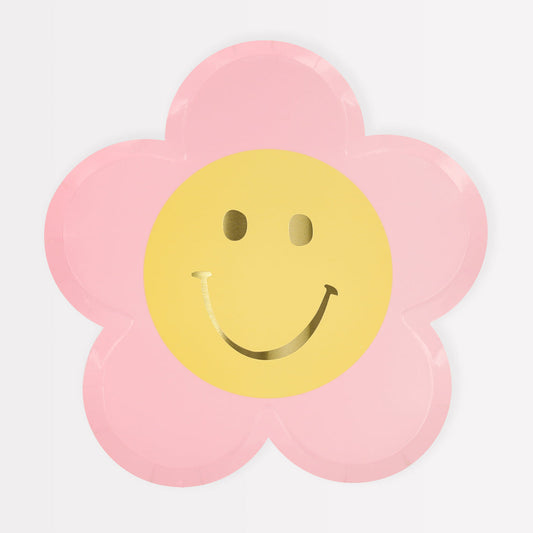 Happy Face Flower Plates