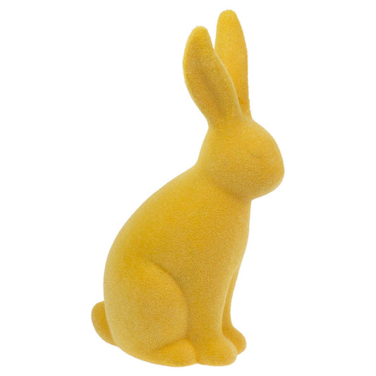 Yellow Flocked Bunny Lg