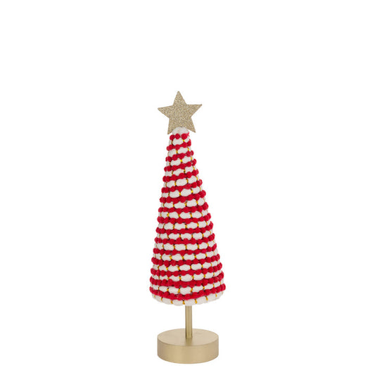 SMALL RED & WHITE CONE TREE WITH STAR