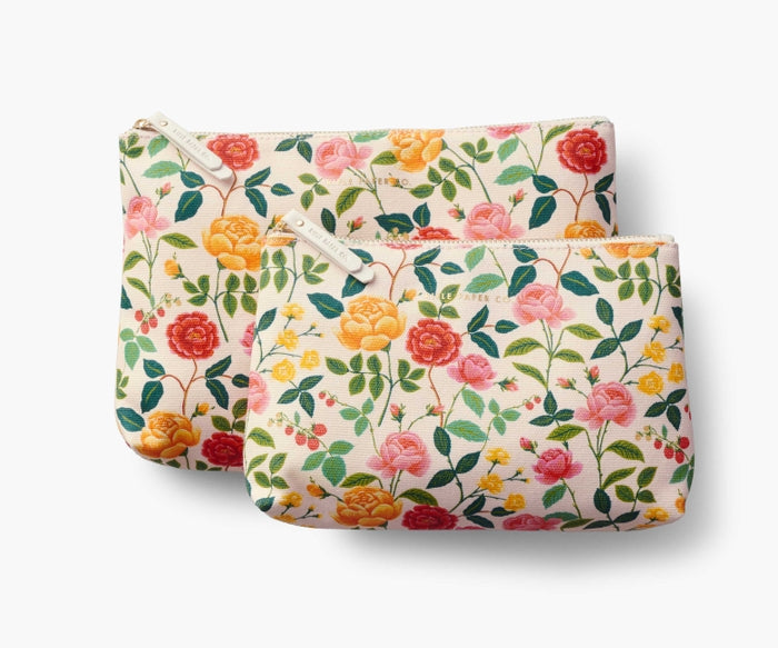 Zippered Pouch Set - Roses