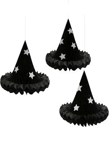 Hanging Honeycomb Witch Hat Decorations