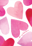 Watercolor Hearts Greeting Card