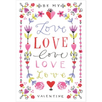 Love Love Love Valentine Greeting Card