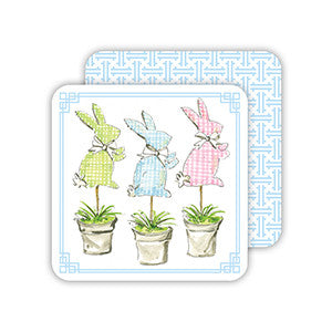 Bunny Topiaries Paper Coasters