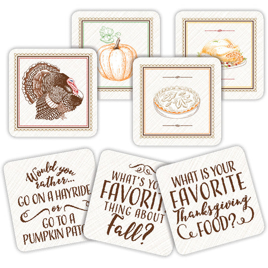 THANKSGIVING VARIETY ICONS CONVERSATION COASTERS