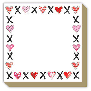 Mini Luxe Handpainted X and Heart Border Pad
