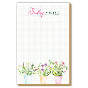 Today I Will Garden Herbs Luxe Small Notepad