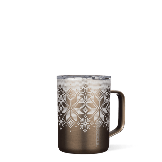 Holiday Coffee Mug  Fairisle Gold