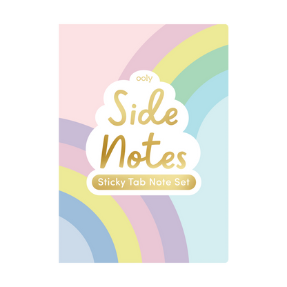 Side Notes Sticky Tab Note Pad - pastel rainbows