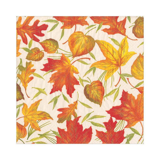 Woodland Leaves Luncheon Napkins in Ivory