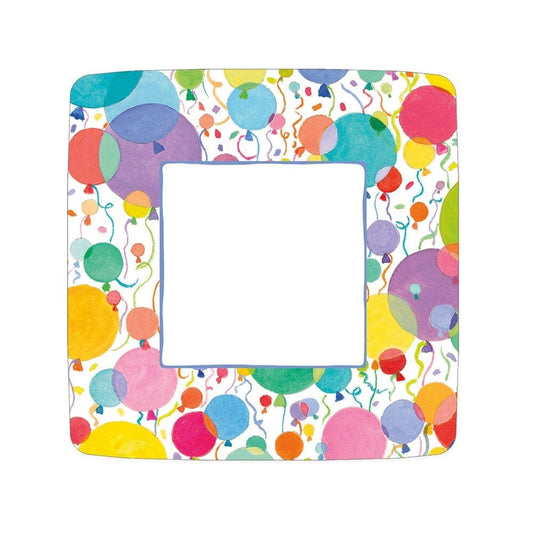 Balloons and Confetti Square Paper Salad & Dessert Plate