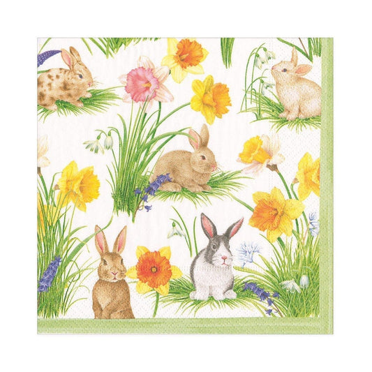 Bunnies and Daffodils Cocktail Napkin