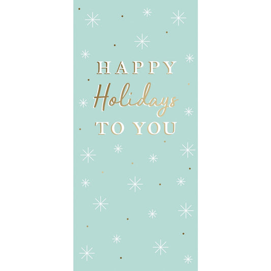 Happy Holiday White Snowflake Money Card