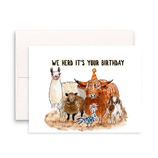 Farm Animals Herd - Funny Birthday Card