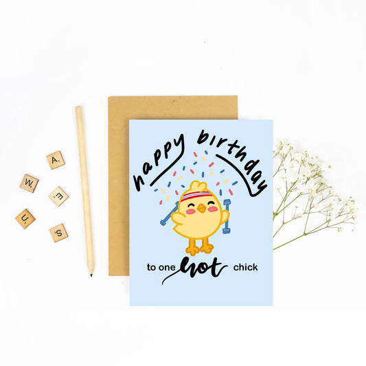 Happy Birthday to One Hot Chick - Birthday Card