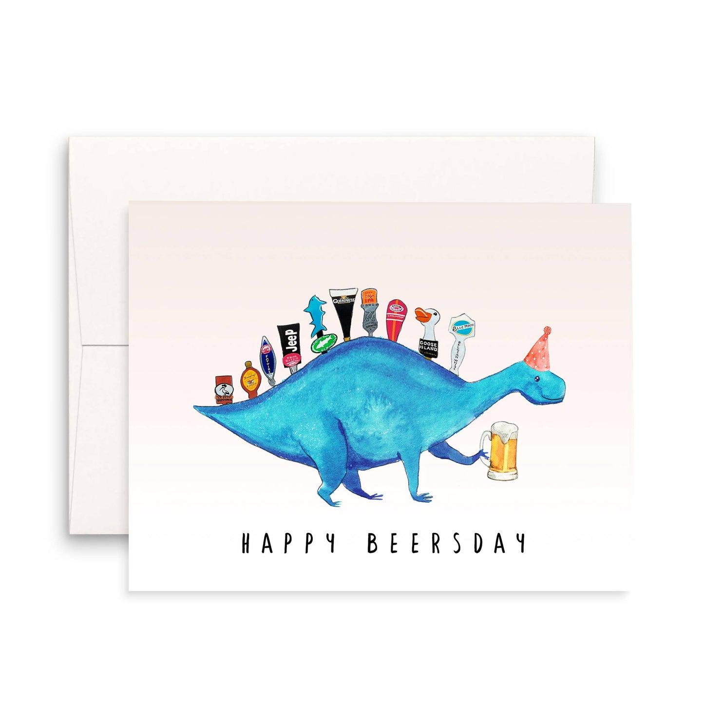 Beer Tap Dinosaur - Funny Birthday Card