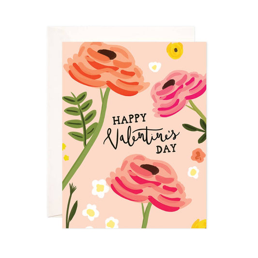 Valentine Roses Greeting Card - Valentine's Day Card: Single Card