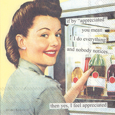 Appreciated - Anne Taintor Cocktail Napkin