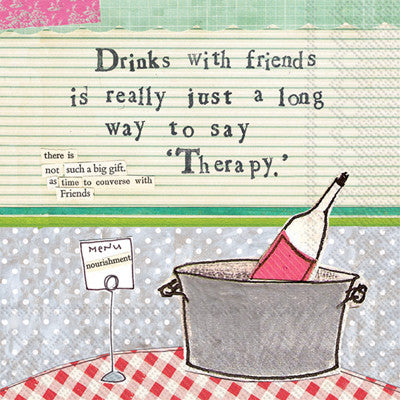 Wine Therapy - Curly Girl Cocktail Napkin