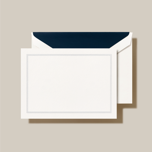 Navy Triple Hairline Frame Note Card