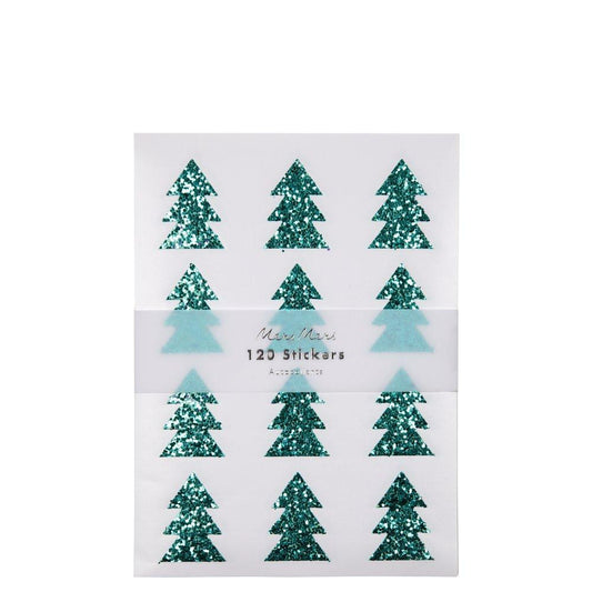 Green Glitter Tree Sticker Sheets
