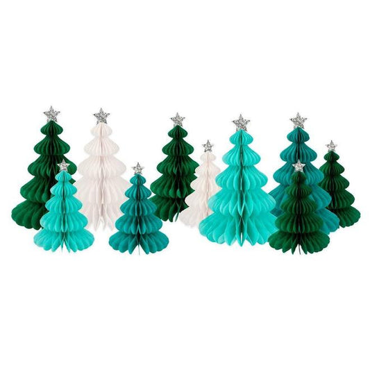 Green Forest Honeycomb Decorations (set of 10)