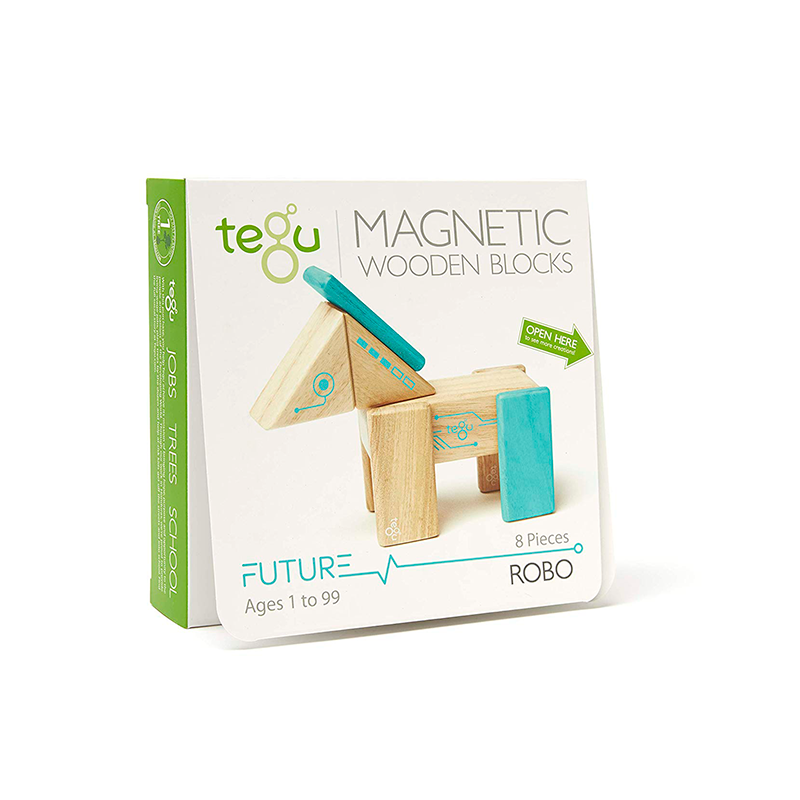 Robo Magnetic Wooden Blocks Future Collection, 8 pieces