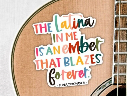 The Latina in me is an ember Waterproof Vinyl Sticker