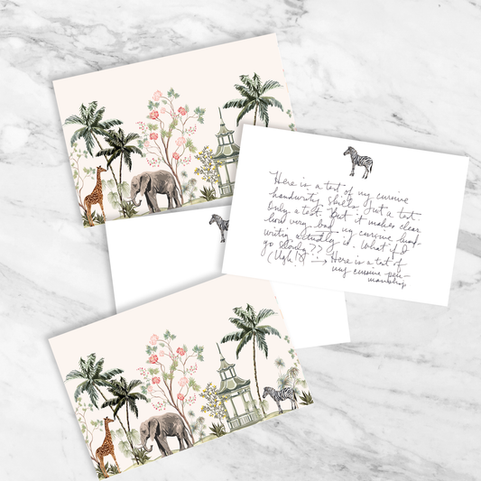 Wild Animals Stationery Set of 12 Notecards & Envelopes