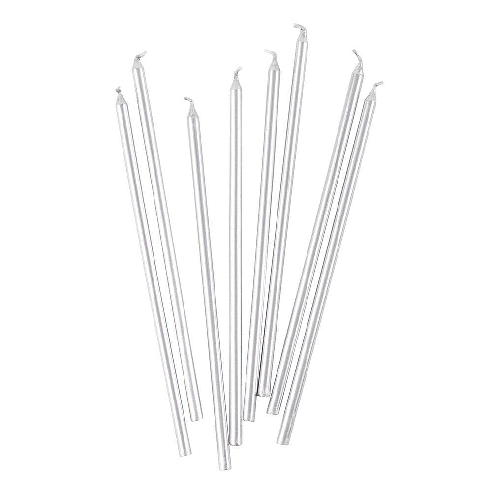 Slim Birthday Candles - Silver