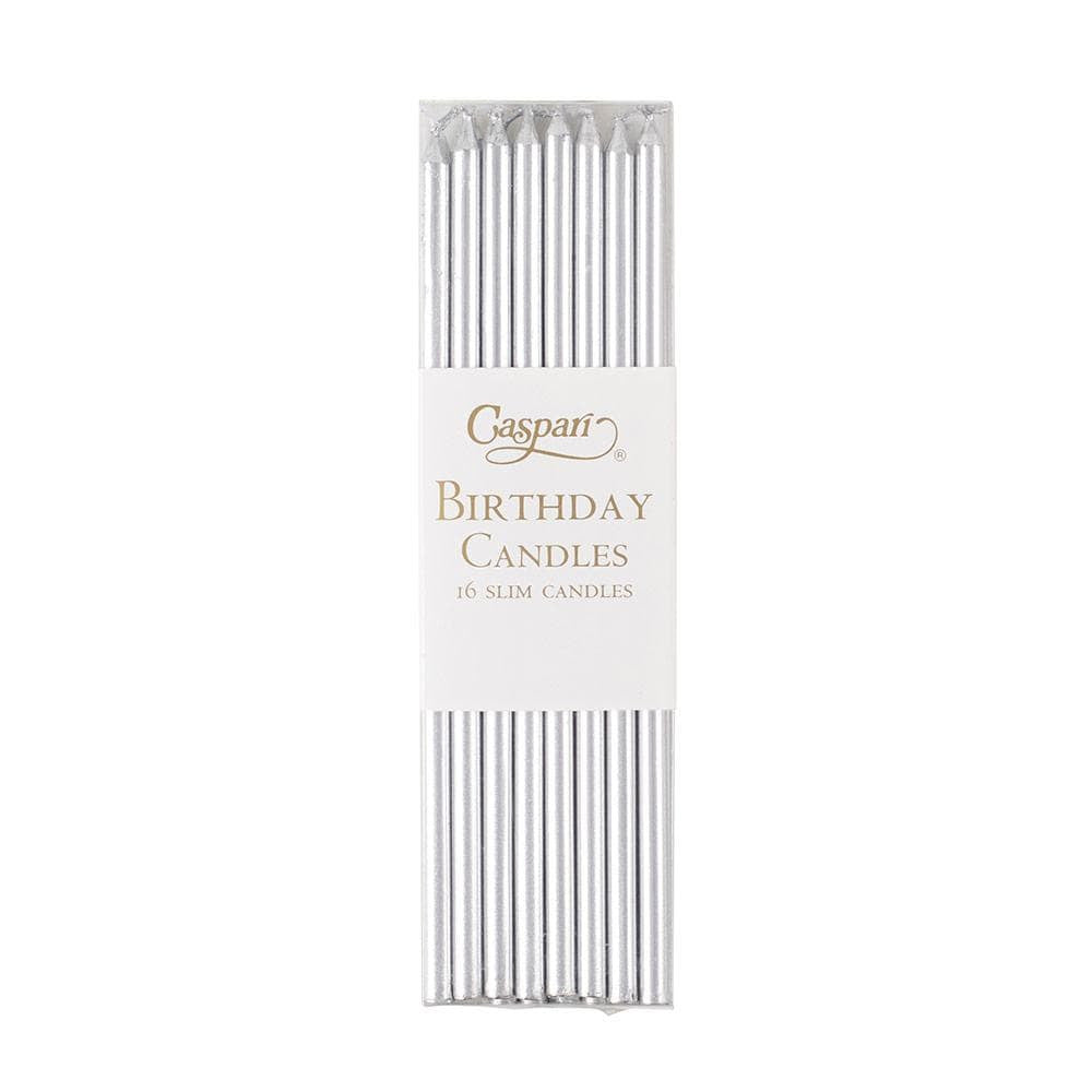 Slim Birthday Candles - Silver