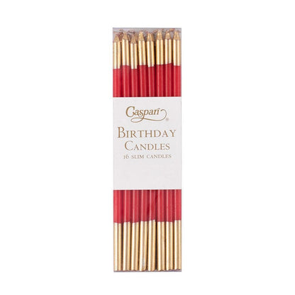 Slim Birthday Candles - red/gold