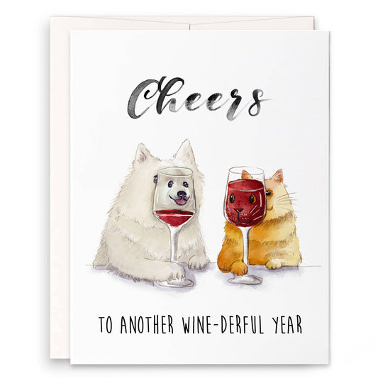 Cheers Wine-derful Year - Funny Birthday Card