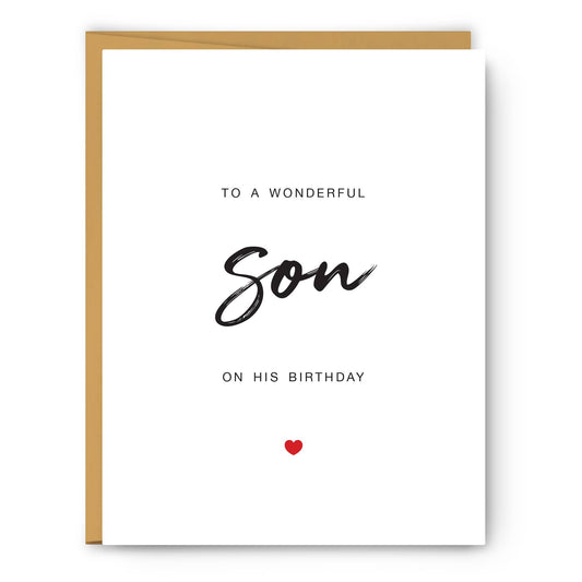 To a Wonderful Son on his Birthday - Birthday Card