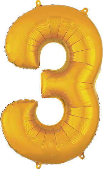 Large Shaped Number 3 Balloon