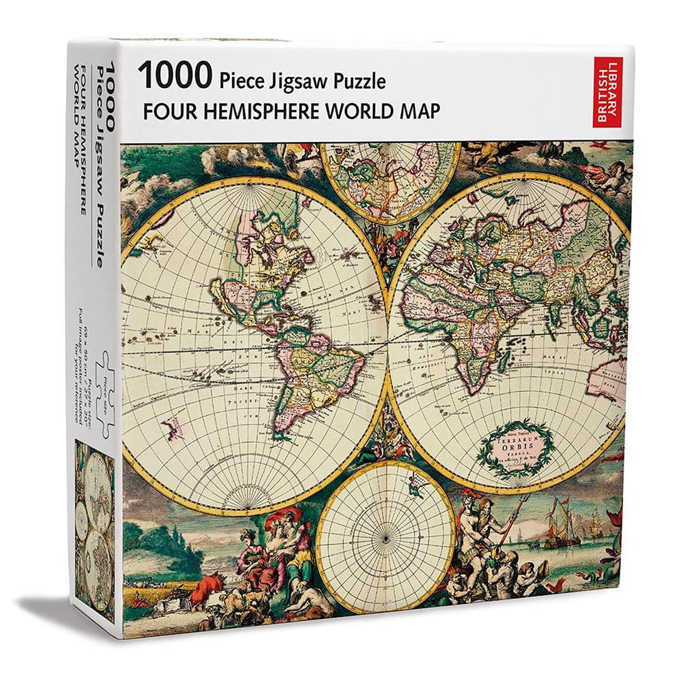 British Library Four Hemisphere World Map 1000 Piece Jigsaw Puzzle
