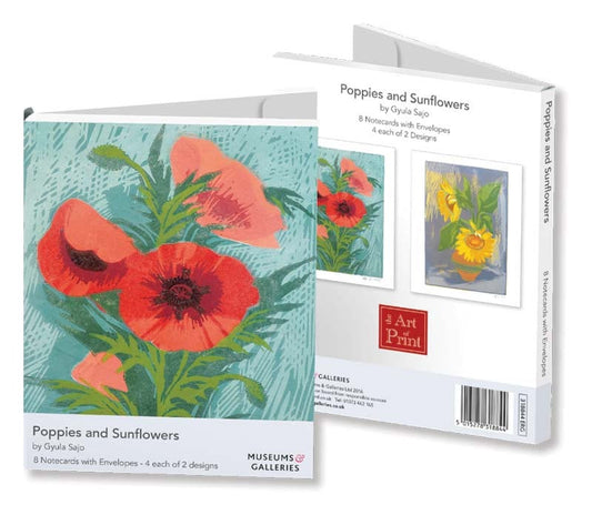 Poppies and Sunflowers Notecards