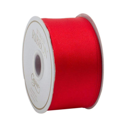 Solid Red Satin Wired Ribbon
