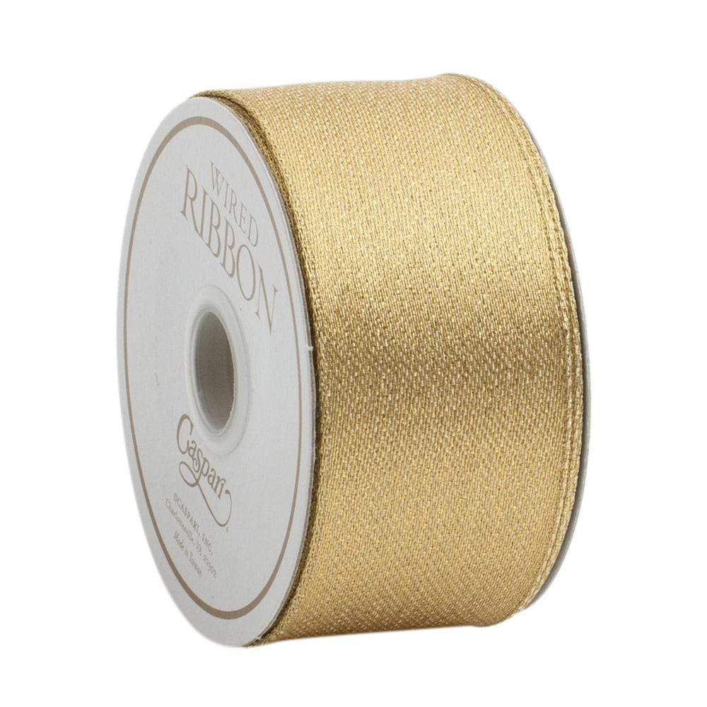 Metallic Gold & Gold Wired Ribbon