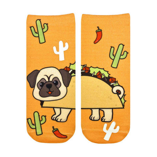 Taco Pug Ankle Socks