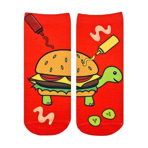 Turtle Burger Ankle Socks